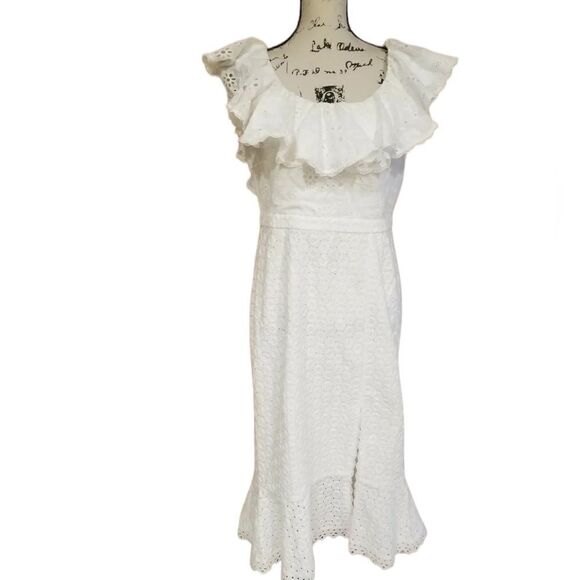 SALONI White Ella Eyelet Cotton Dress - Picture 6 of 10